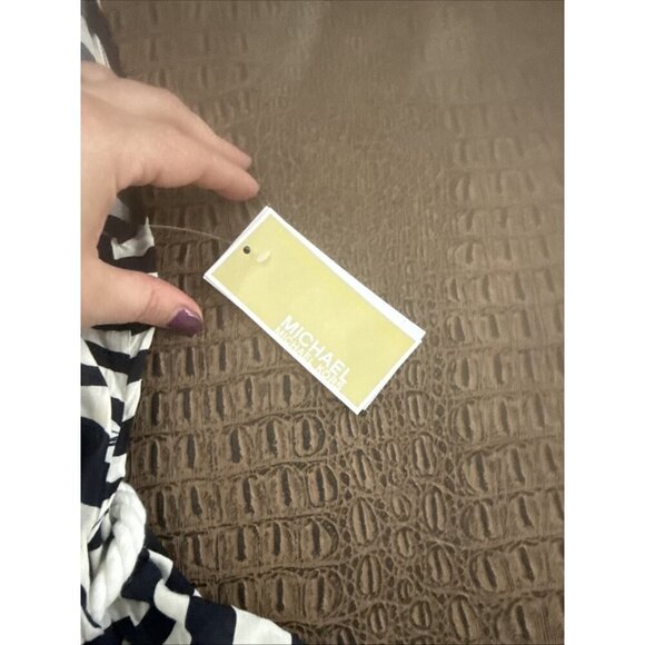 Michael Kors Zebra Print Belted Cover-Up Dress Navy White Size Large NWT - Picture 6 of 11